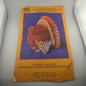 Ambassador Thanksgiving Turkey Honeycomb Paper Tabletop Centerpiece Vintage 1991